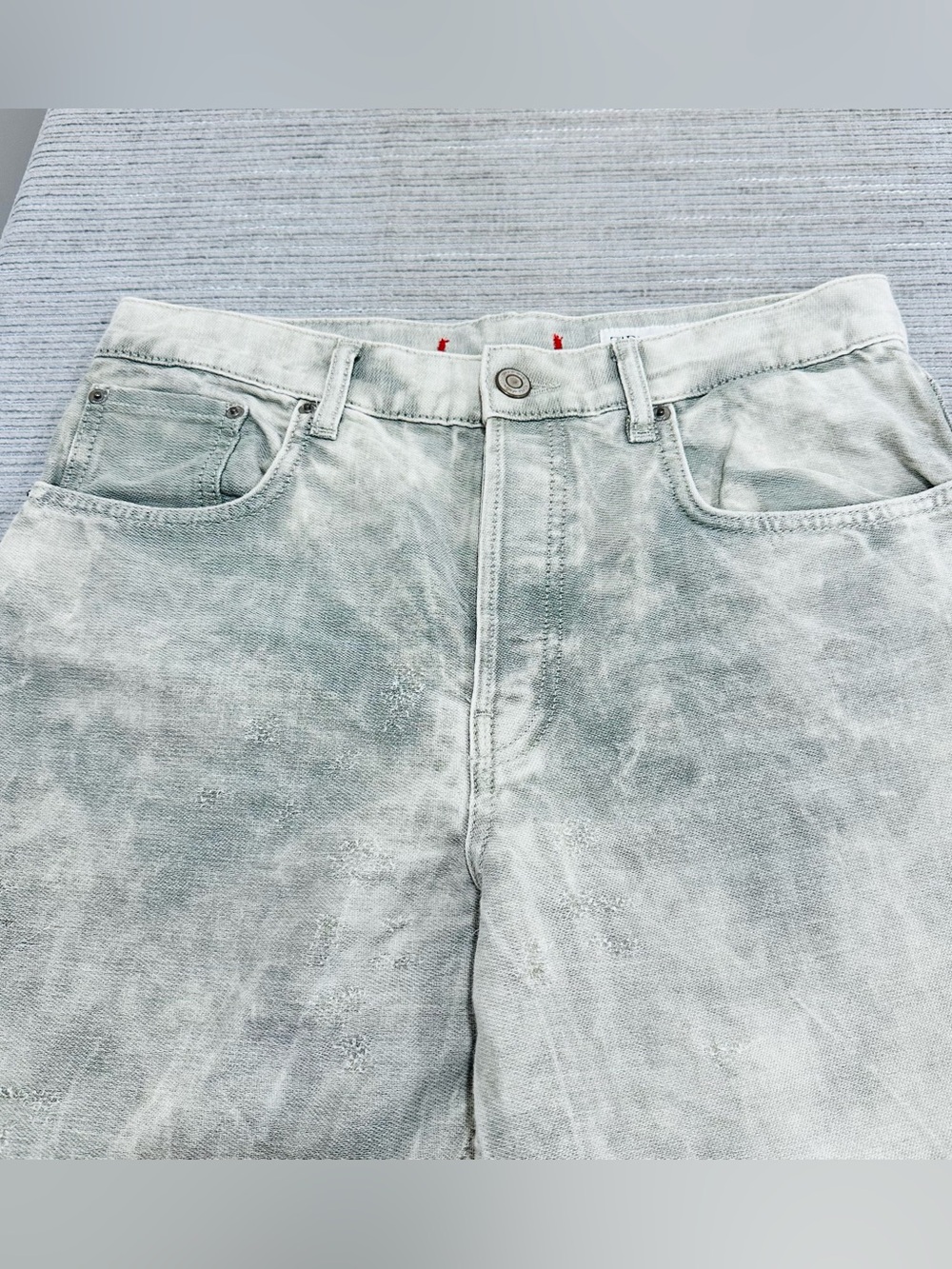 Zara Rare ZW Collection Slim Fit Jacquard High Waist Women’s Jeans Grey Size 6 - Picture 5 of 14